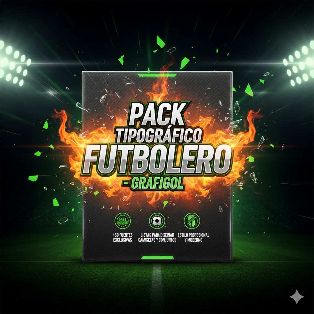 ¡Eleva tus diseños al máximo con el Pack Tipográfico Futbolero! ⚽🔥