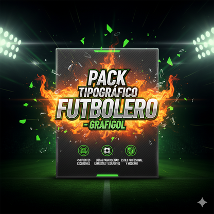 ¡Eleva tus diseños al máximo con el Pack Tipográfico Futbolero! ⚽🔥