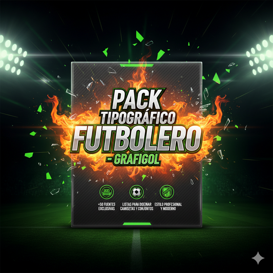 ¡Eleva tus diseños al máximo con el Pack Tipográfico Futbolero! ⚽🔥